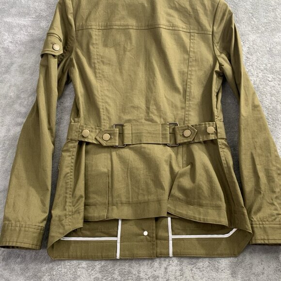 Veronica Beard Jacket Womens Size 2 Military Green Belted Army Military Chic USA - Picture 8 of 8